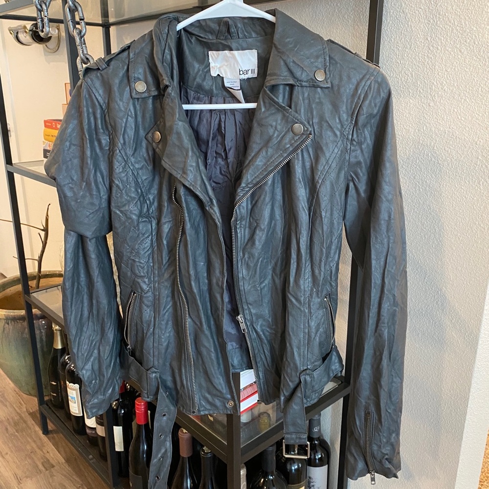 Grey leather jacket